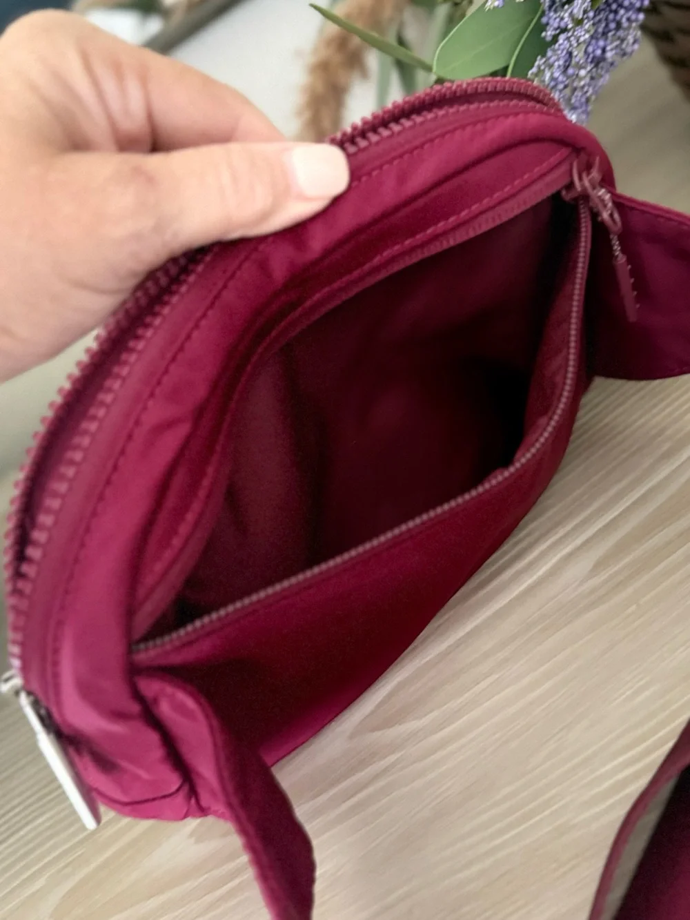 lululemon athletica maroon belt bag NWOT